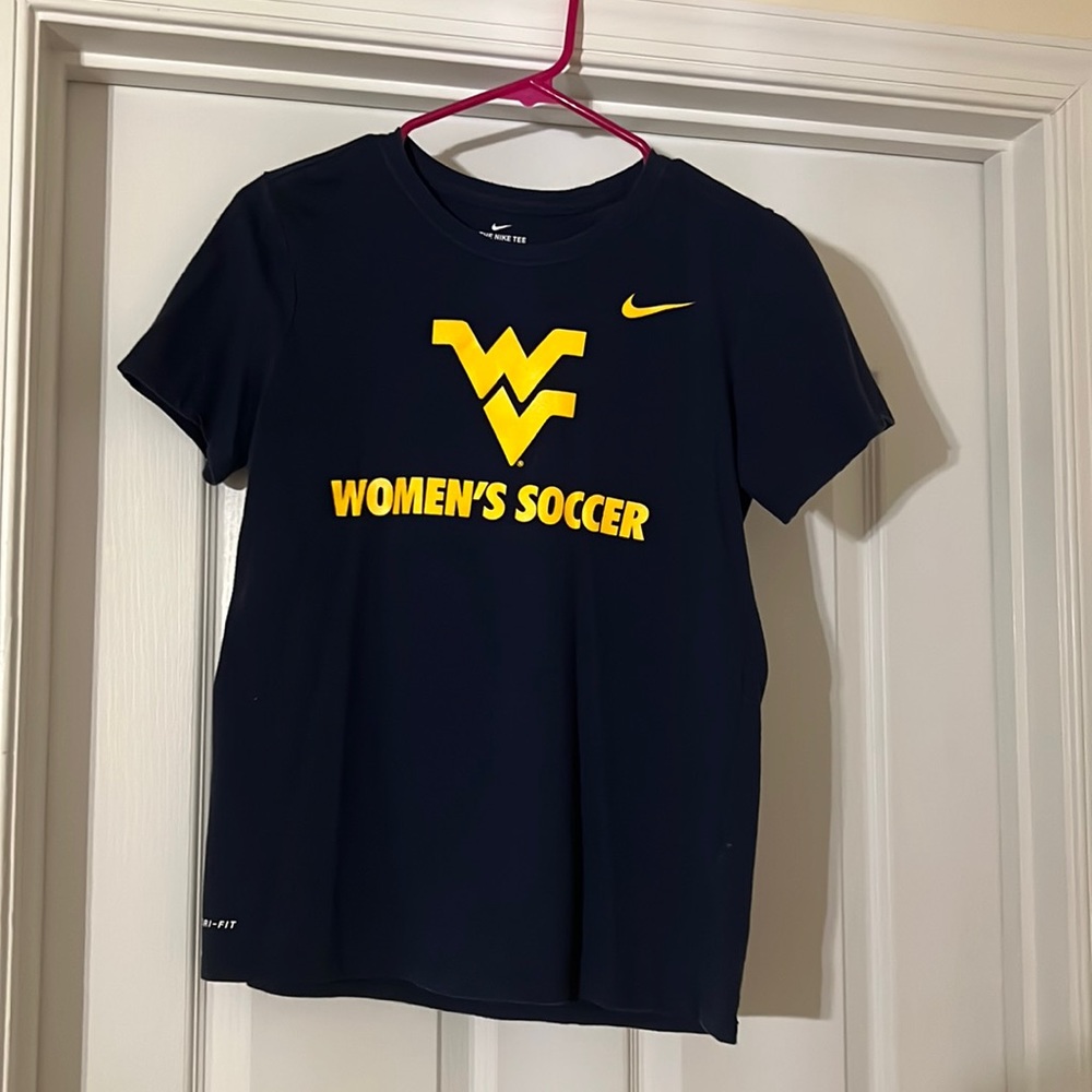 navy blue West Virginia women’s soccer tshirt, worn ONE time!